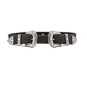 Bri Bri waist belt in black and silver